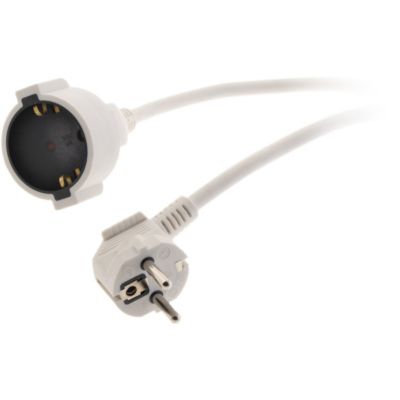 Rallonge Schuko HO5VV-F 3G1,5mm² 5m - blanc - Zenitech
