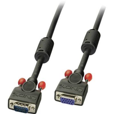 Rallonge VGA LINDY 1,00 m - fiche mâle 15 broches vers prise femelle 15 ...