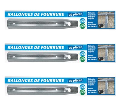Rallonges de Fourrure Universelle Semin F45/F47, 30 cm, Boîte de 20 (lot de 3)