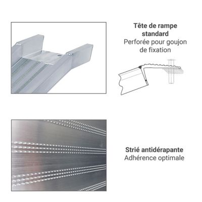 Rampe 1500mm - Pliée 750mm - Pour franchir 370mm - Charge max 800kg - AK15/08