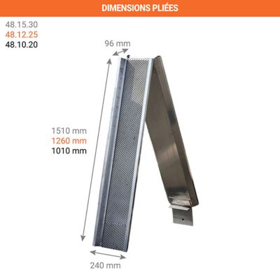 Rampe 2000mm - Pliée 1510mm - Pour franchir 600mm - Charge max 500kg - 48.10.20