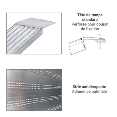 Rampe 2500mm - Pliée 1250mm - Pour franchir 645mm - Charge max 550kg - SLK2500/500