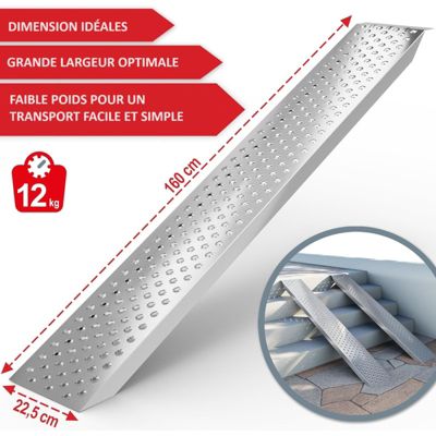 Rampe Aluminium de chargement 2 pièces total 400kg inclus sangles de tension