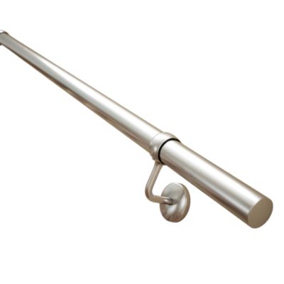 Rampe arrondie pour escalier FORTIA acier argent