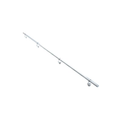 Rampe arrondie pour escalier FORTIA en acier coloris argent