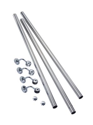 Rampe arrondie pour escalier FORTIA en acier coloris argent
