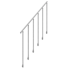 Rampe arrondie pour escalier Stroomi aluminium argent