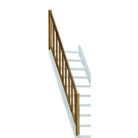 Rampe balustre rectangle sapin escalier 1/4 tournant Kordo