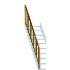Rampe balustre rectangle sapin escalier 1/4 tournant