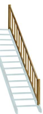 Rampe balustre rectangle sapin escalier droit