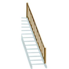 Rampe balustre rectangle sapin escalier droit