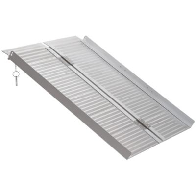 Rampe de fauteuil roulant rampe de chargement antidérapante pliable avec bordures de sécurité max. 270 Kg alu