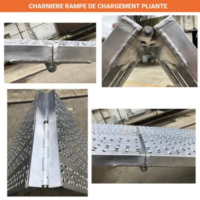 Rampe pliable longueur 3.5m - Hauteur à franchir de 1050mm - Charge max par paire 400kg - Prix Unitaire - M030B3/35/2INC