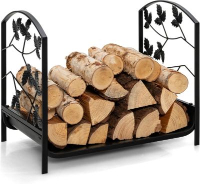 Range Bûches Décoratif, en Acier Très Résistant avec des Pieds Surélevés,Charge de 50 kg, Serviteur Cheminée