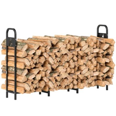 Range bûches extérieur grande capacité 199 cm porte-bûches intérieur extérieur noir