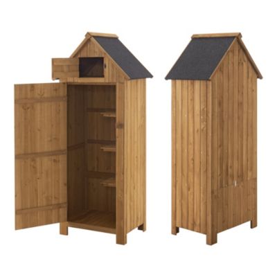 Range-Bûches à Toit Bitumé Ottrott en Bois 179 x 77 x 54 cm en.casa