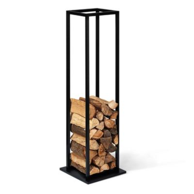 Range bûches vertical d'intérieur - Acier Noir - 112 x 33 cm - Facilitys