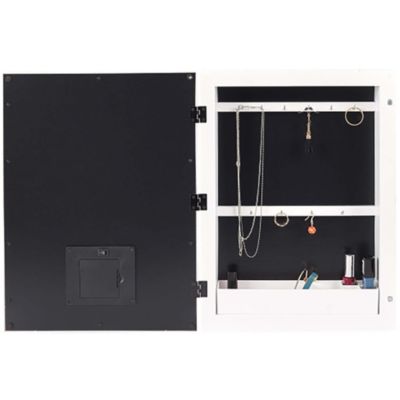 Range bijoux mural avec miroir intégré Led