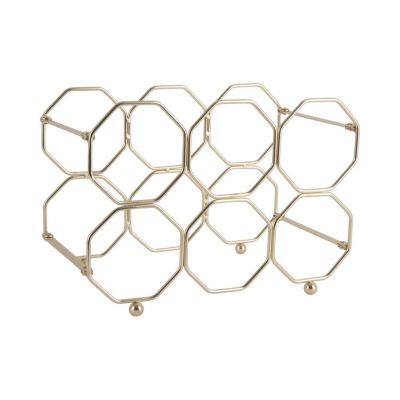 Range bouteille pliable en métal 6 places Or, L. 31 x l. 16 x H. 22 cm, HONEY