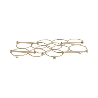 Range bouteille pliable en métal 6 places Or, L. 31 x l. 16 x H. 22 cm, HONEY
