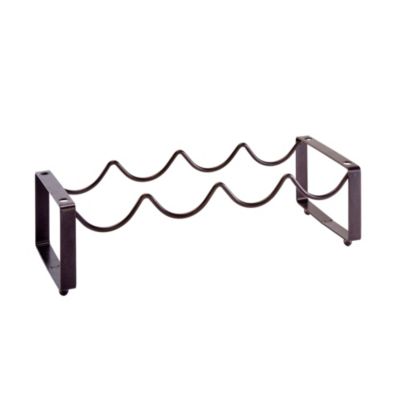 Range bouteilles en acier noir mat, 4 compartiments, l.17 x H.11 x P.43 cm Mottez