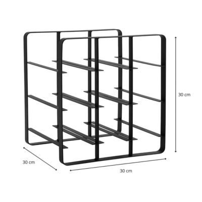 Range-bouteilles en métal noir 9 compartiments Box & Beyond