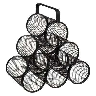 Porte-bouteilles bois et métal 4 compartiments (H41 cm) Aaron Noir