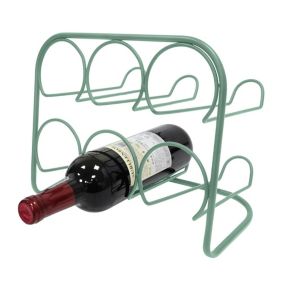 Range bouteilles en métal vert l.30,5 x H.21,5 x P.24,7cm Ornami