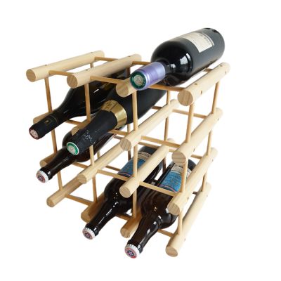 Range bouteilles en pin massif 12 compartiments