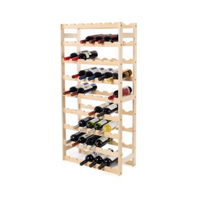 Range bouteilles en pin massif 54 compartiments