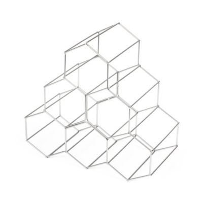 Range-bouteilles métal argent, 6 compartiments