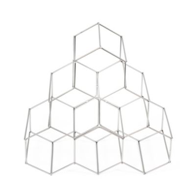 Range-bouteilles métal argent, 6 compartiments
