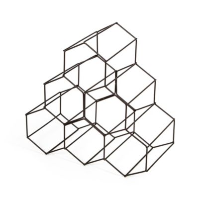 Range-bouteilles métal pyramide (H38 cm) Malo Noir - Déco de cuisine