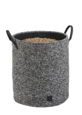 Range bûches et granulés gris chiné avec anses L.40 X l.40 x H. 45 cm, Dixneuf Milano