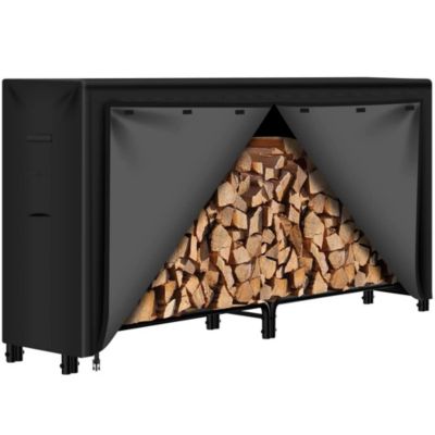 Range Buches Exterieur Abri Bois de Chauffage avec Couverture Protection Etanche Grande Capacite