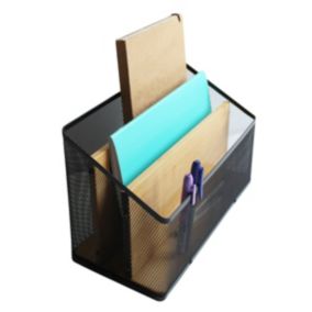 Casier Rangement Bureau 2PCS Boîte de Rangement en Plastique Range Document  Organisateur de Bureau Boîte Trieur Porte-Revues Dossiers pour Classer  Papiers(3 Compartiments) 