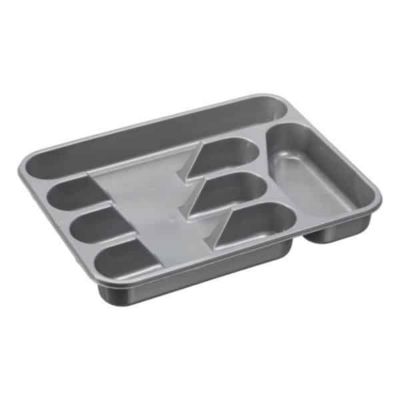 Range Couverts 5 compartiments Blanc ou Argent - Argent