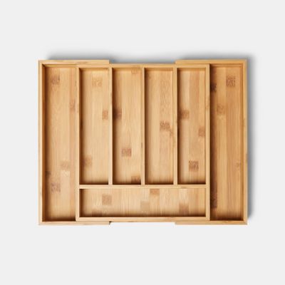 Range couverts extensible GoodHome Datil bambou 29 x 6 cm, 7 compartiments