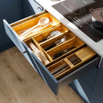 Range couverts GoodHome Nitaki bambou 10 x 42 cm, 1 compartiment