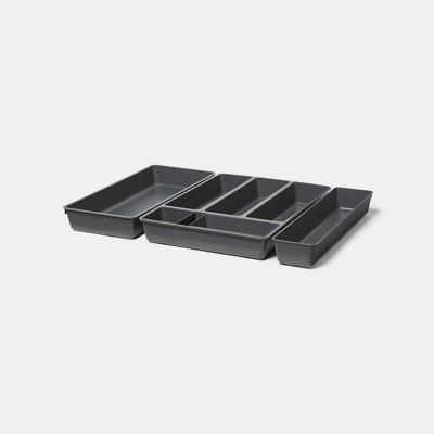 Range couverts GoodHome Nitaki gris 20 x 42 cm, 1 compartiment