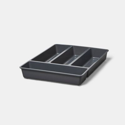 Range couverts GoodHome Nitaki gris 32 x 42 cm, 4 compartiments