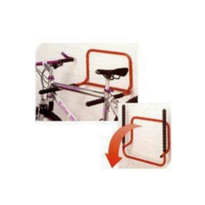 Support mural vélos, lot de 2, pliable, garage et cave, capacité 20 kg,HlP  20x25x36cm, porte vélos, noir-rouge