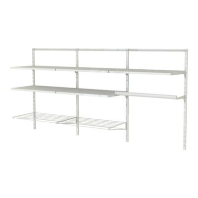 Rangement buanderie 2 colonnes avec penderie et 2 étendoirs H. 200 x L. 132 x P. 40 cm