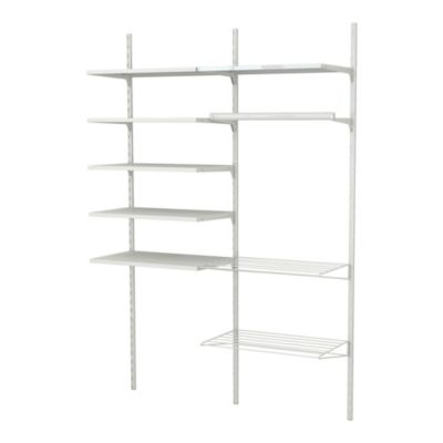 Rangement buanderie 2 colonnes avec penderie et 2 étendoirs H. 200 x L. 132 x P. 40 cm