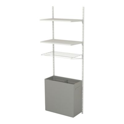 Rangement buanderie 3 colonnes avec penderie et 2 étandoirs H. 200 x L. 198 x P. 40 cm