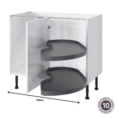 Rangement coulissant d'angle pour meuble de cuisine GoodHome Pebre 100 cm, droite