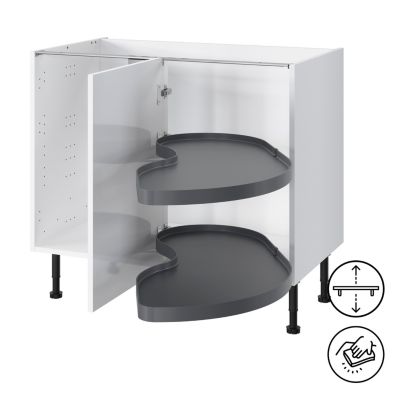Rangement coulissant d'angle pour meuble de cuisine GoodHome Pebre 100 cm, droite