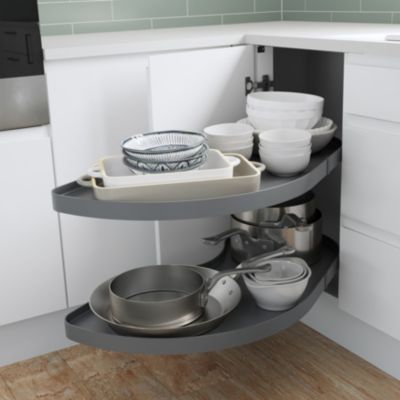 Rangement coulissant d'angle pour meuble de cuisine GoodHome Pebre 100 cm, droite