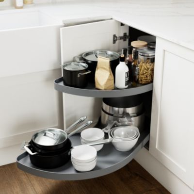 Rangement coulissant d'angle pour meuble de cuisine GoodHome Pebre 100 cm, droite