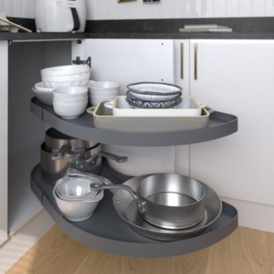 Rangement coulissant d'angle pour meuble de cuisine GoodHome Pebre 100 cm, gauche